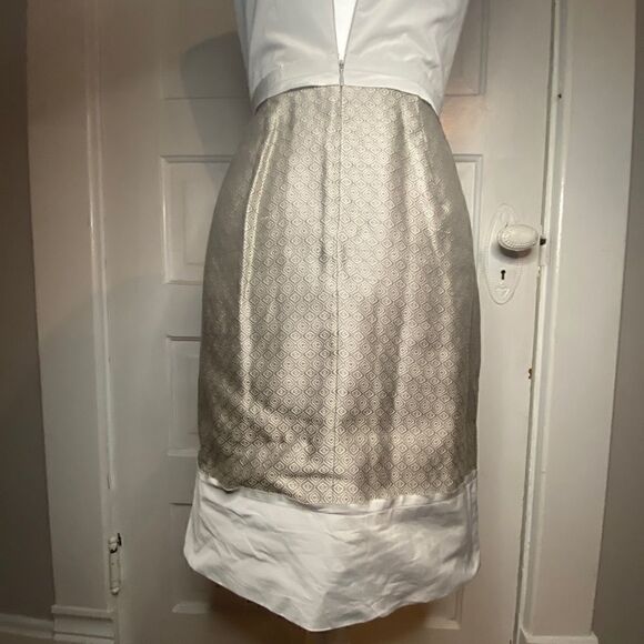 BCBGMaxAzria Nude Shoulder Pleated Dress - Picture 14 of 15